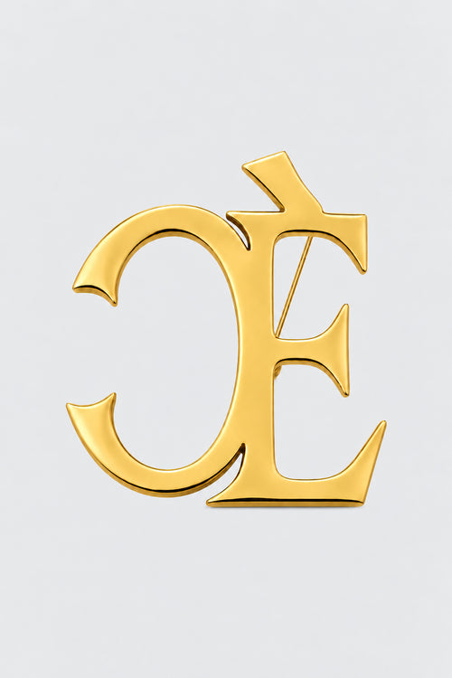 CÈGLÈ gold plated monogram brooch accessory luxury gift
